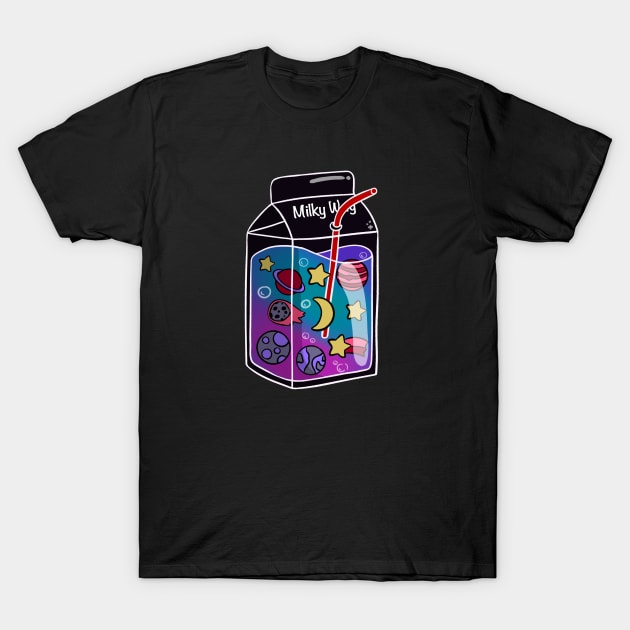 Milky Way Galaxy Milk Carton T-Shirt by Sunburst Designs